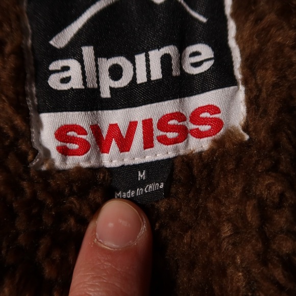 Alpine Swiss Brown Bomber Jacket - Picture 13 of 16